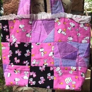 Handmade Cloth Peanuts "Snoopy" Tote Bag